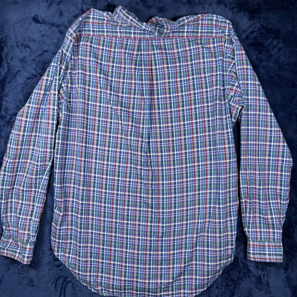 Polo Ralph Lauren Classic Fit Plaid‎ Stretch Poplin Shirt, Blue Multi Large Tall